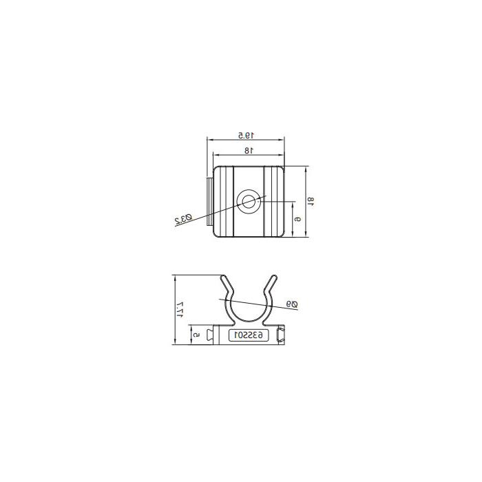 固定线夹、适用于M8 预铸线 M3 螺丝、固定座内径9mm、63SS01